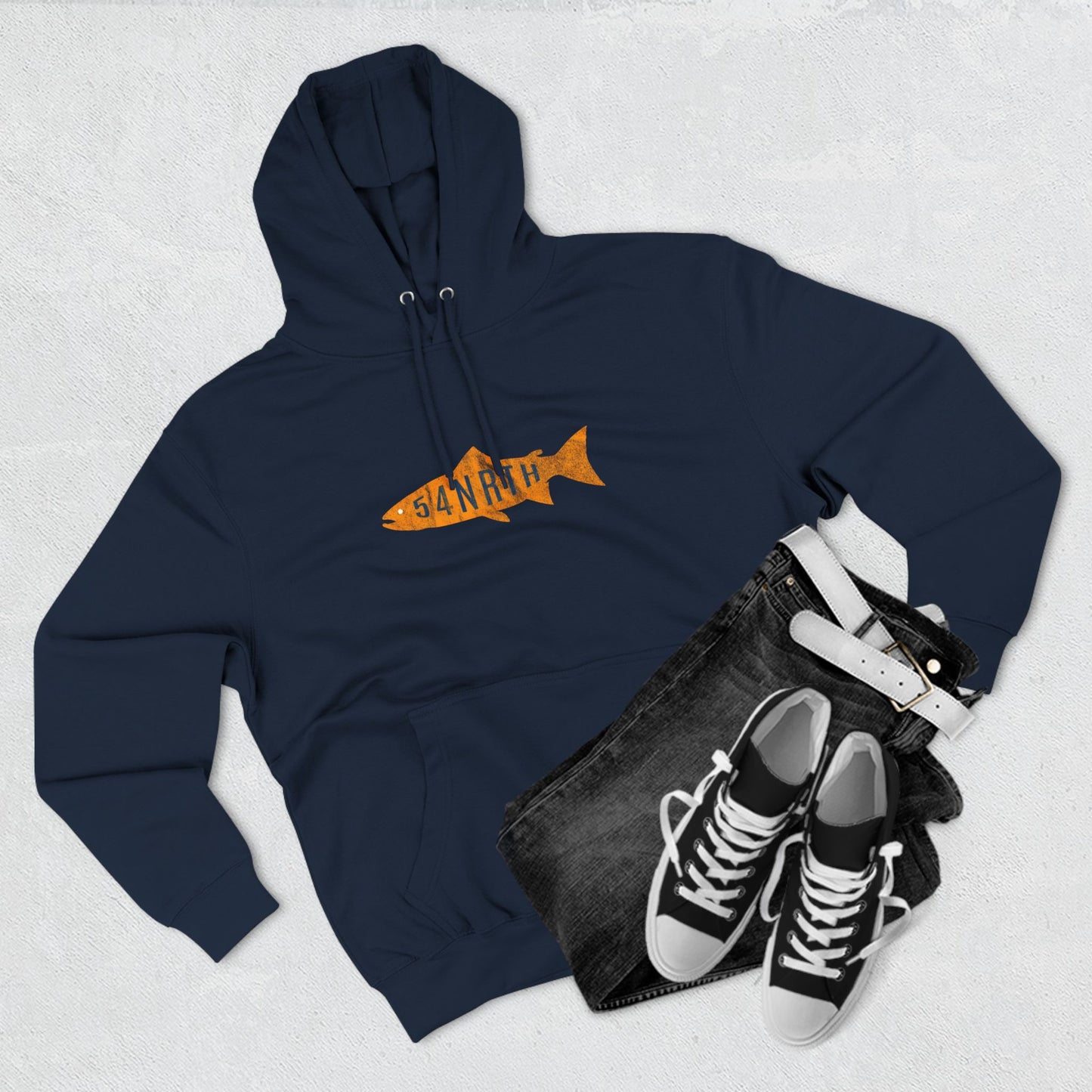54 Salmon Three-Panel Fleece Hoodie