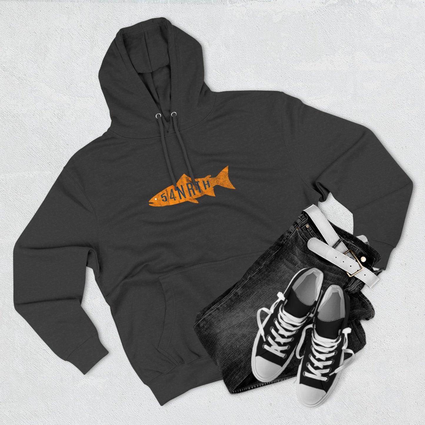 54 Salmon Three-Panel Fleece Hoodie