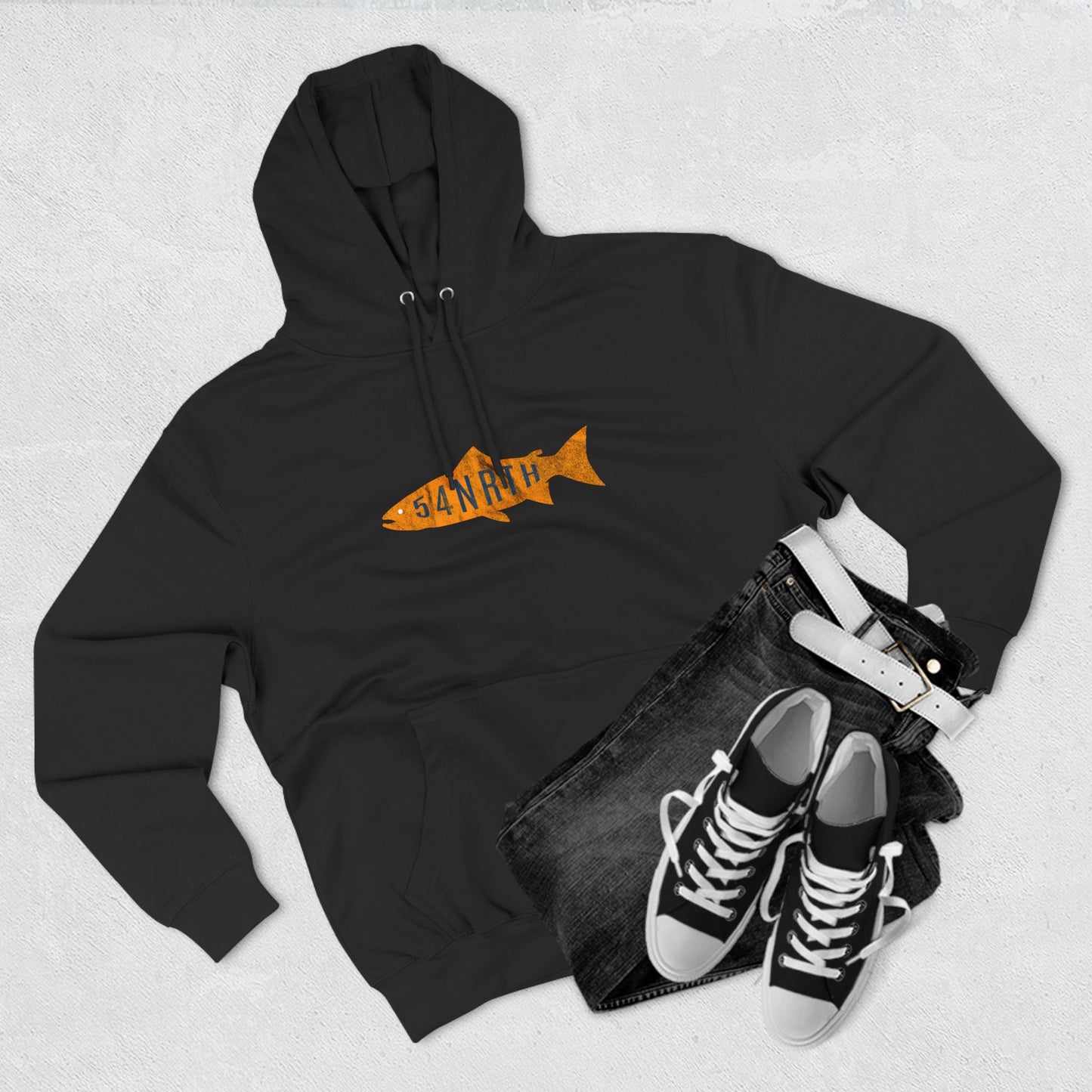 54 Salmon Three-Panel Fleece Hoodie