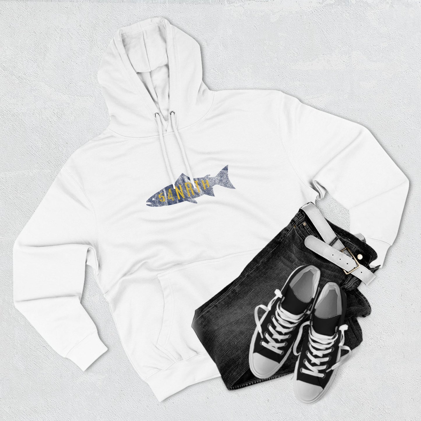 54 Salmon Three-Panel Fleece Hoodie