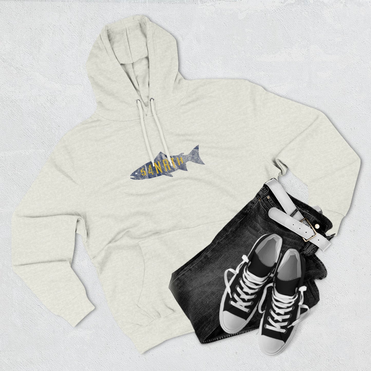 54 Salmon Three-Panel Fleece Hoodie
