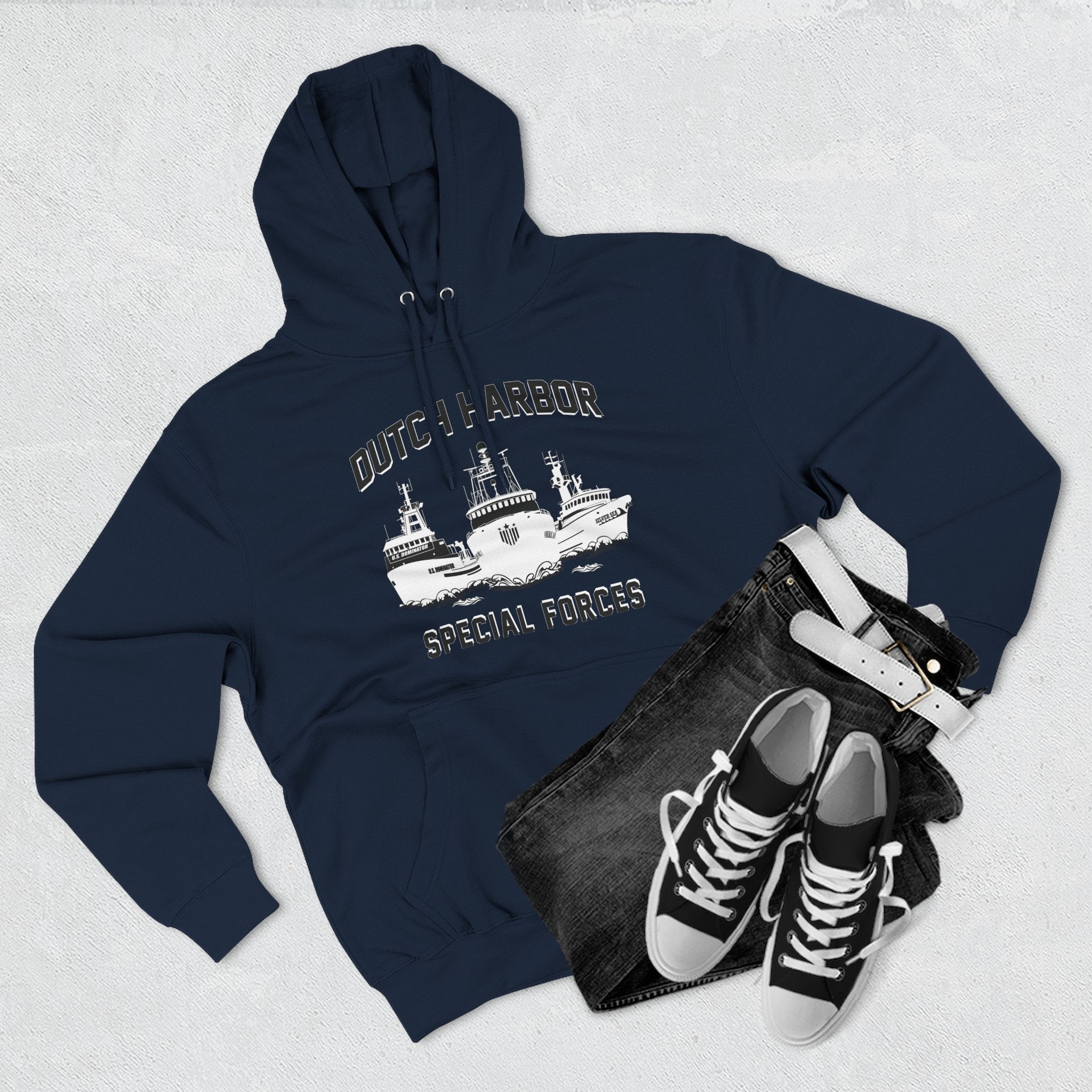 Dutch Special Forces GreyThree-Panel Fleece Hoodie 54N