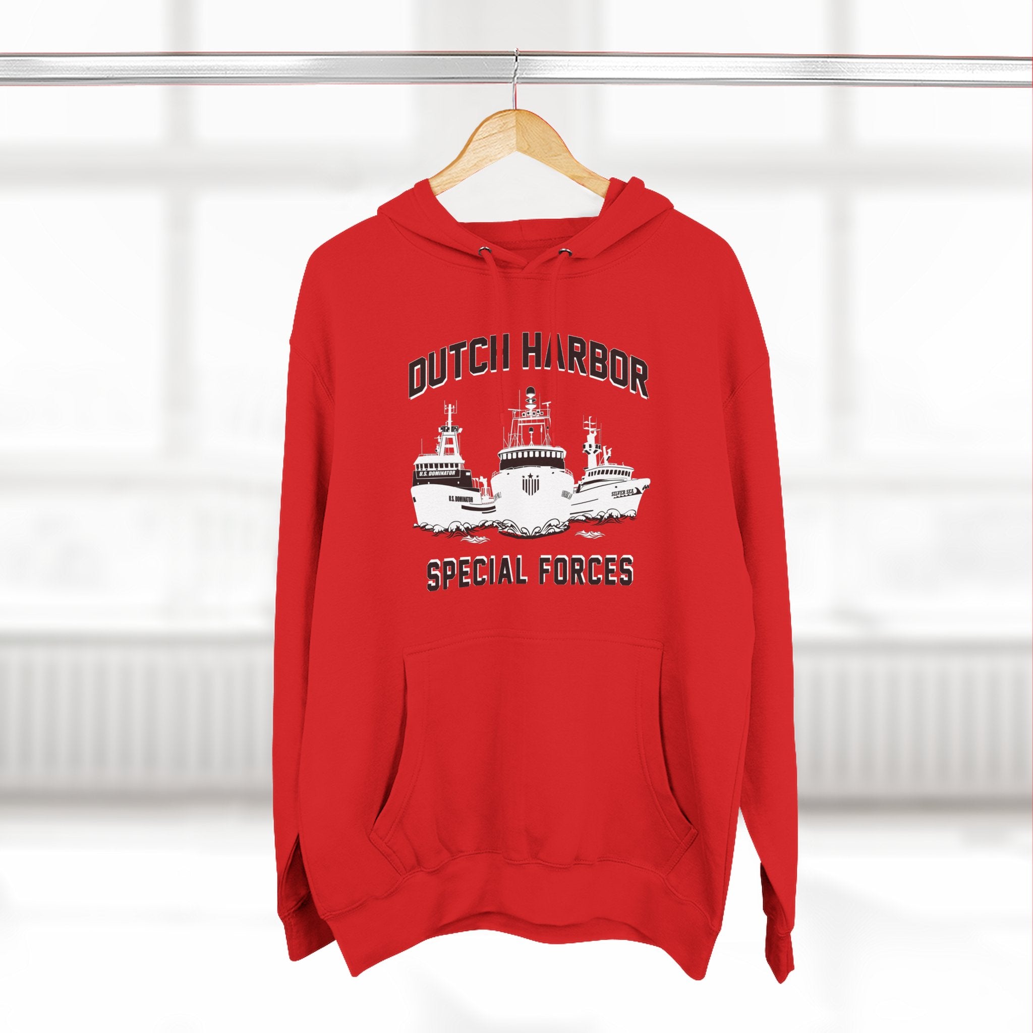 Dutch Special Forces GreyThree-Panel Fleece Hoodie 54N