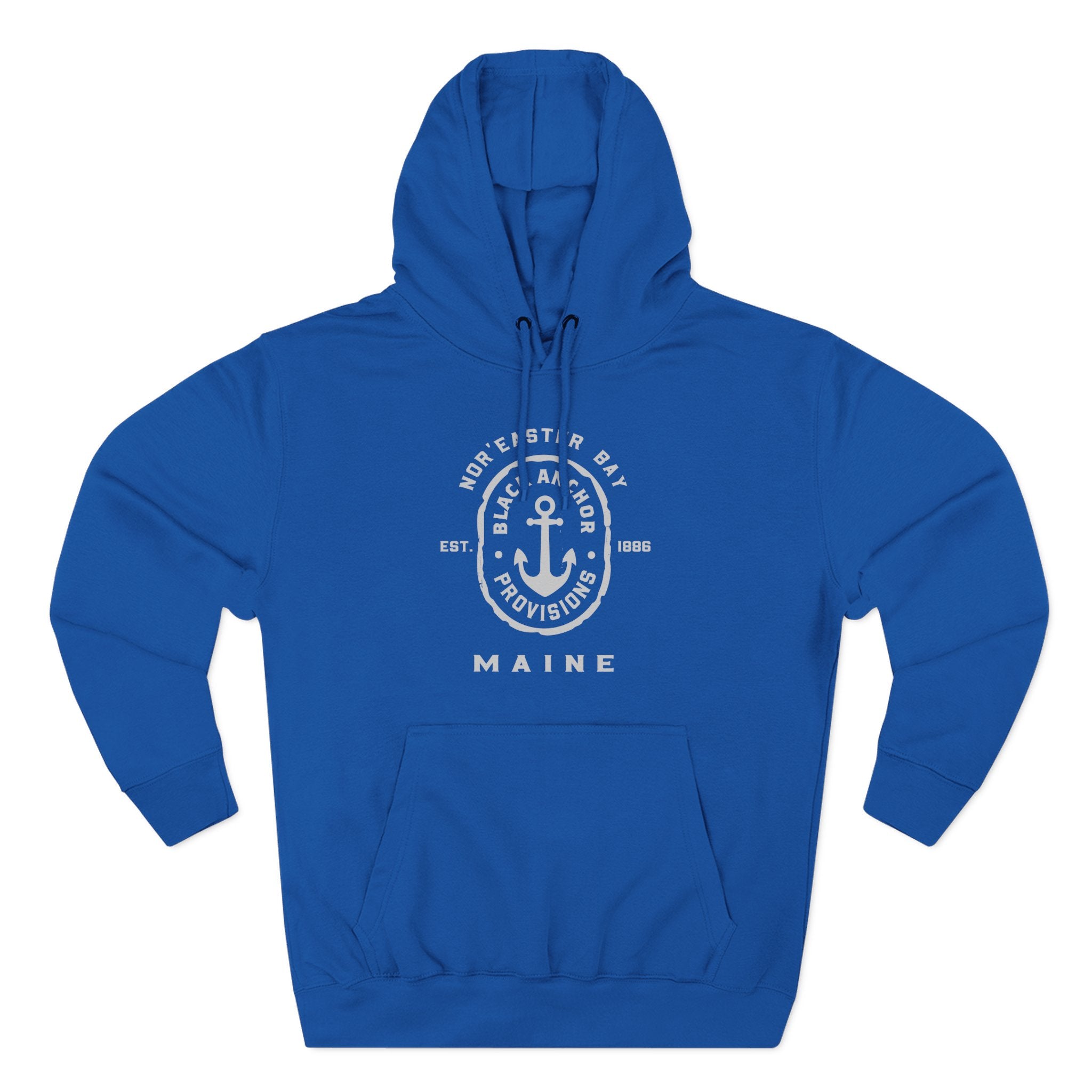 Black Anchor Three-Panel Fleece Hoodie