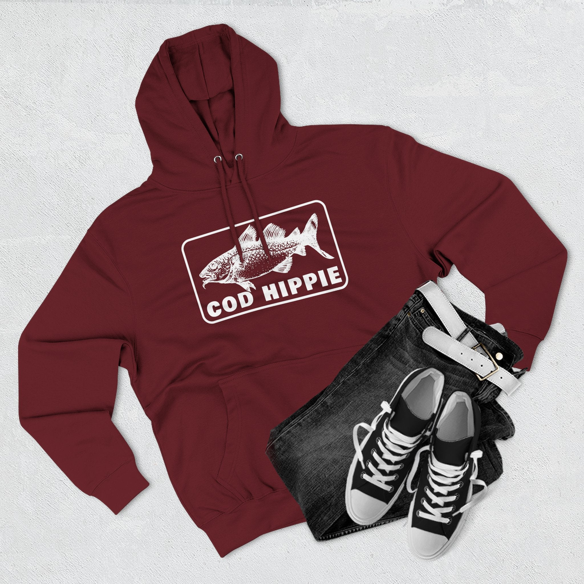 Cod Hippie Three-Panel Fleece Hoodie