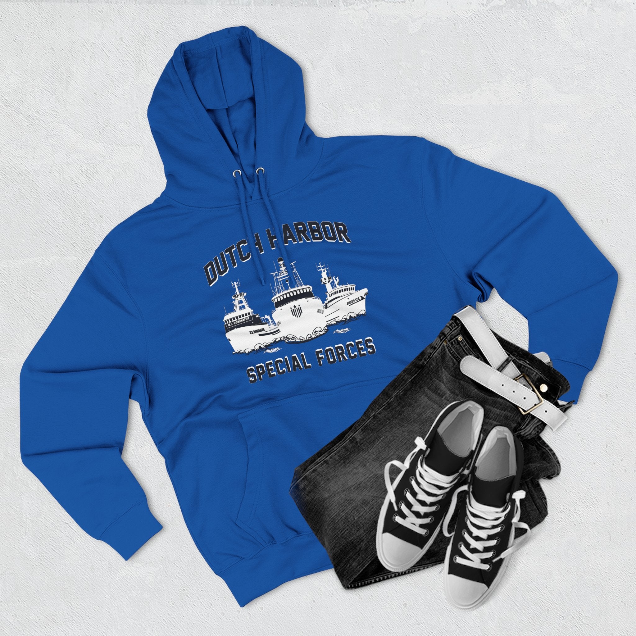 Dutch Special Forces GreyThree-Panel Fleece Hoodie 54N