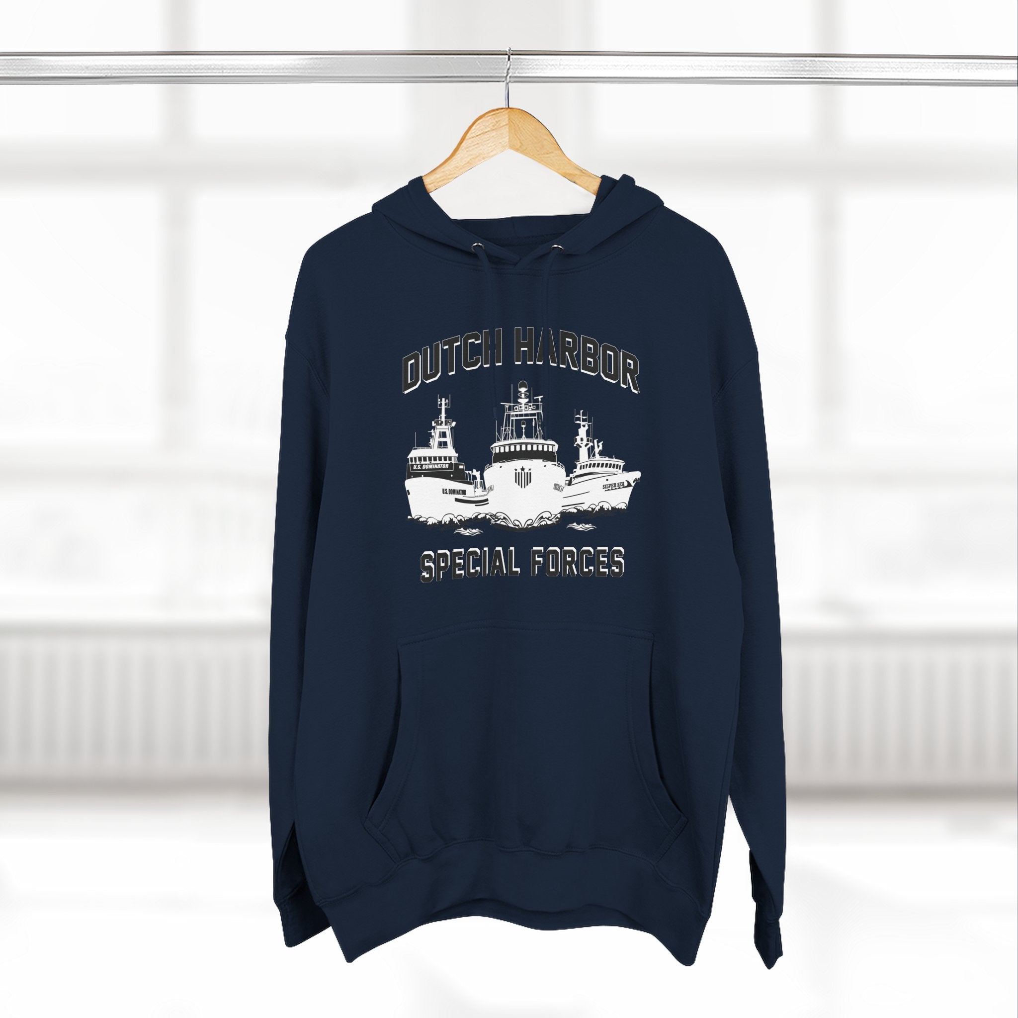 Dutch Special Forces GreyThree-Panel Fleece Hoodie 54N