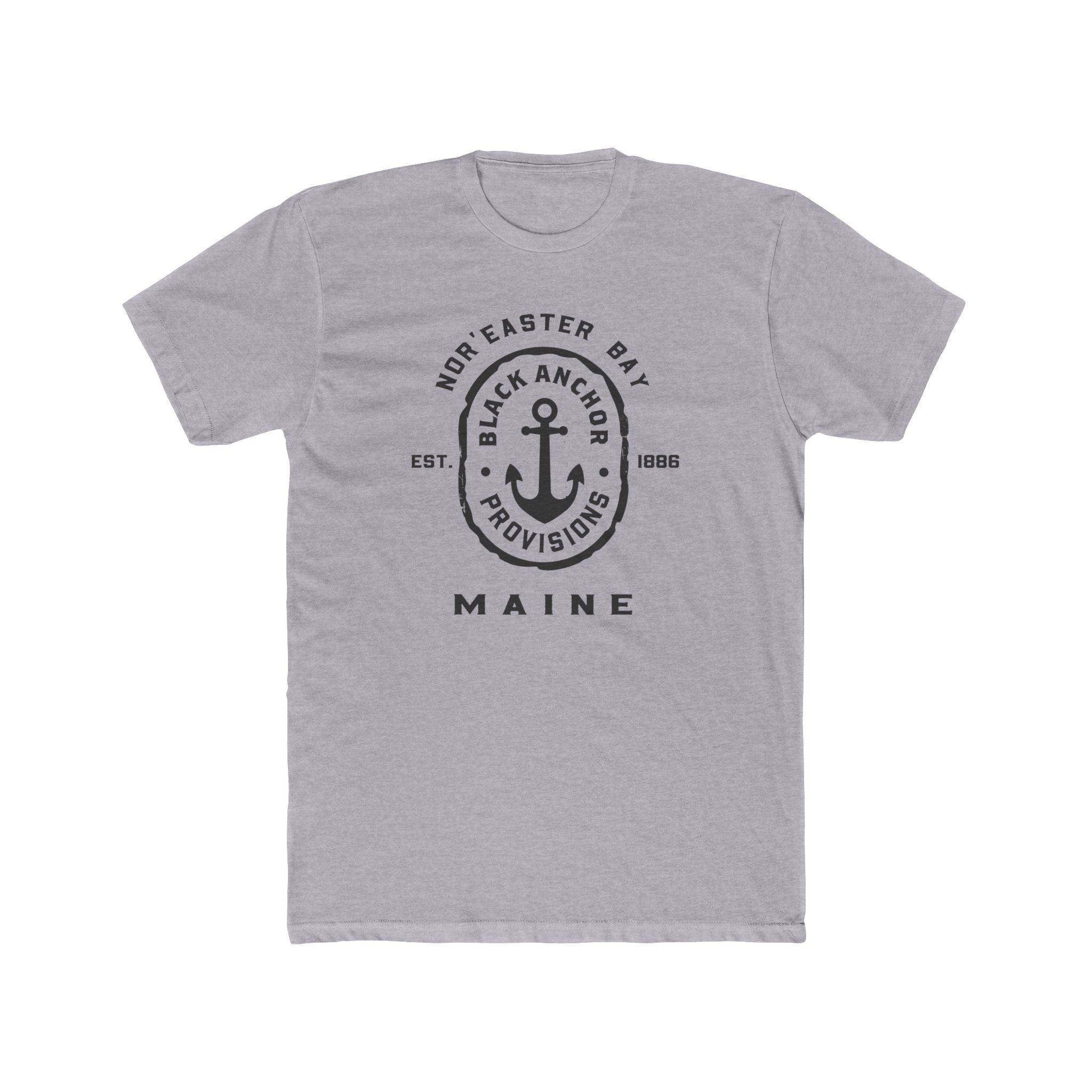 Black Anchor Unisex Cotton Crew Tee