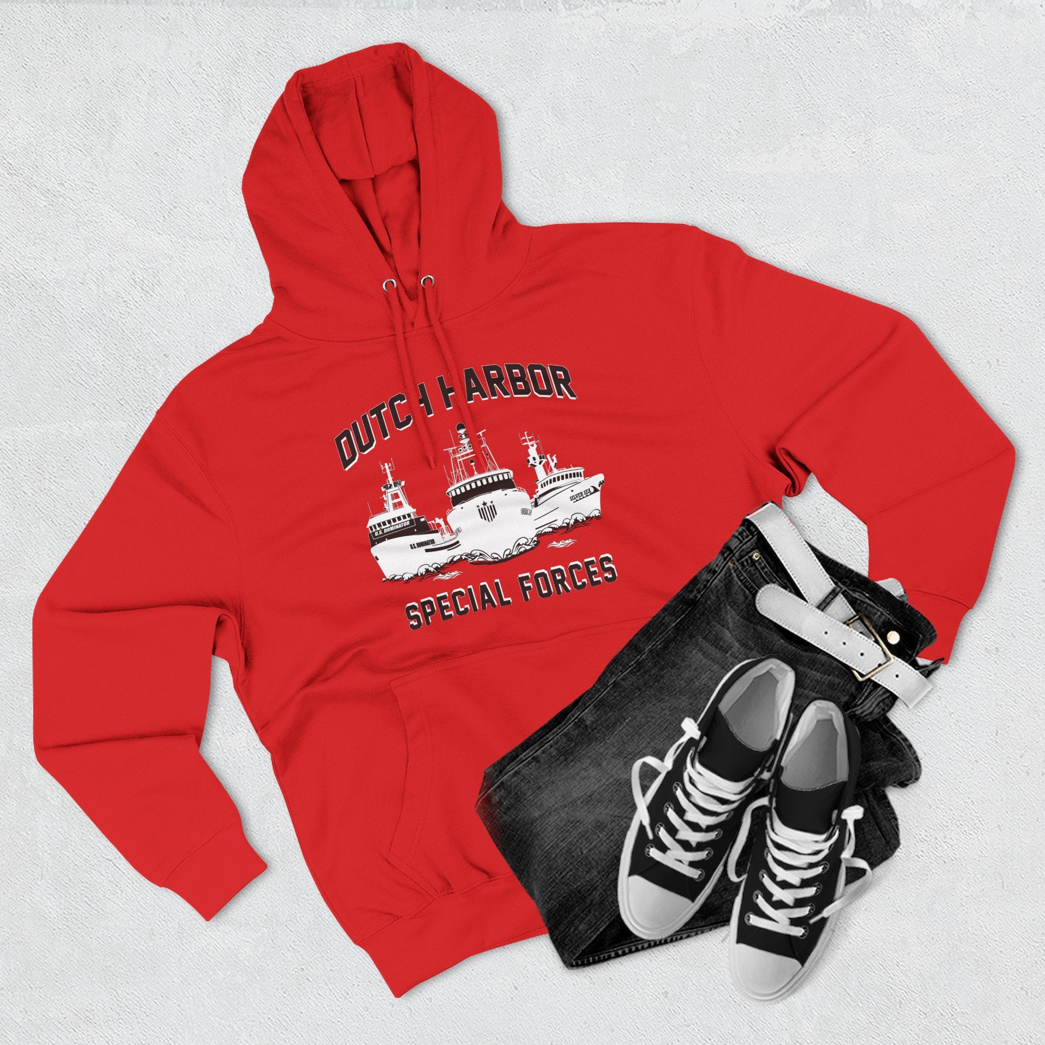 Dutch Special Forces GreyThree-Panel Fleece Hoodie 54N