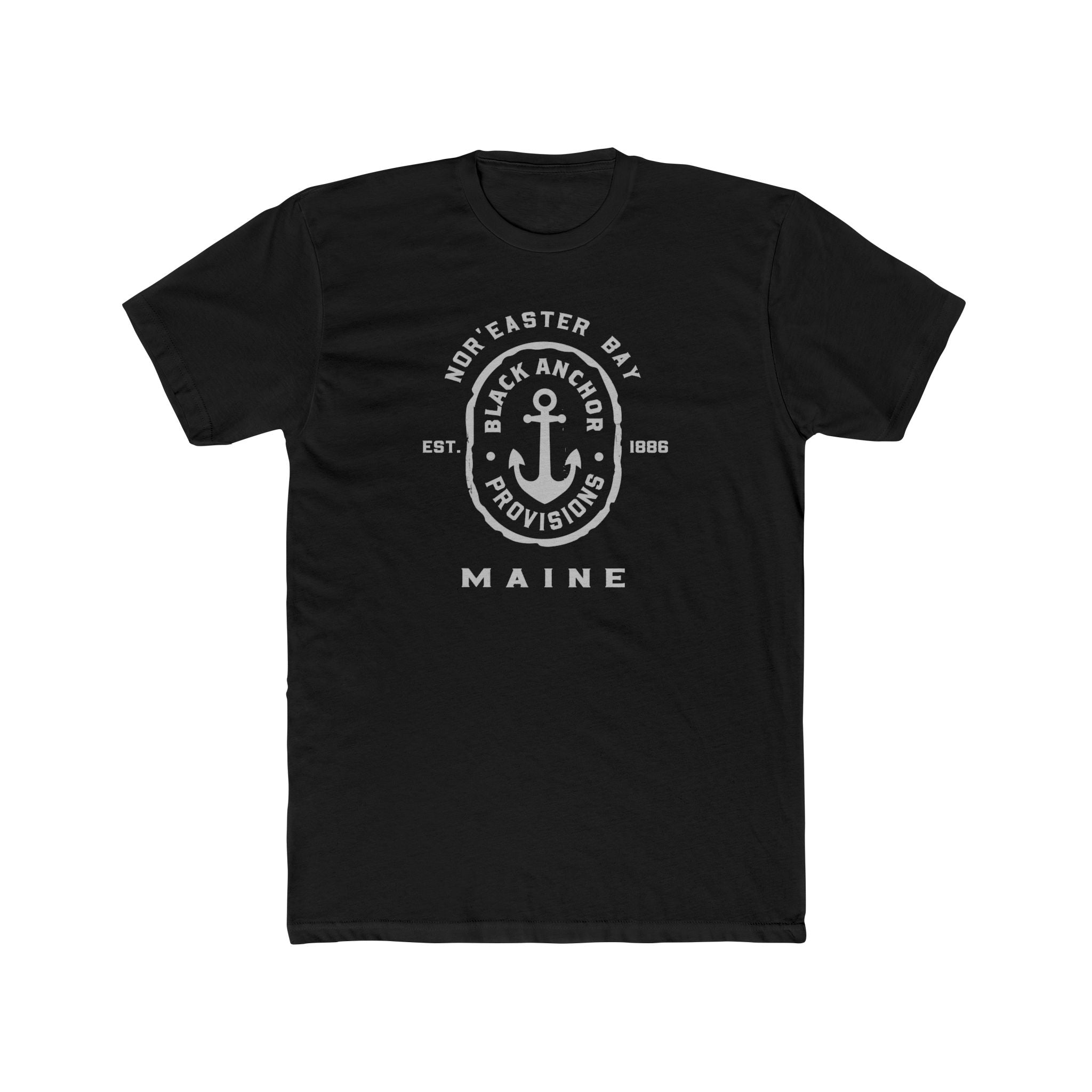Black Anchor Unisex Cotton Crew Tee